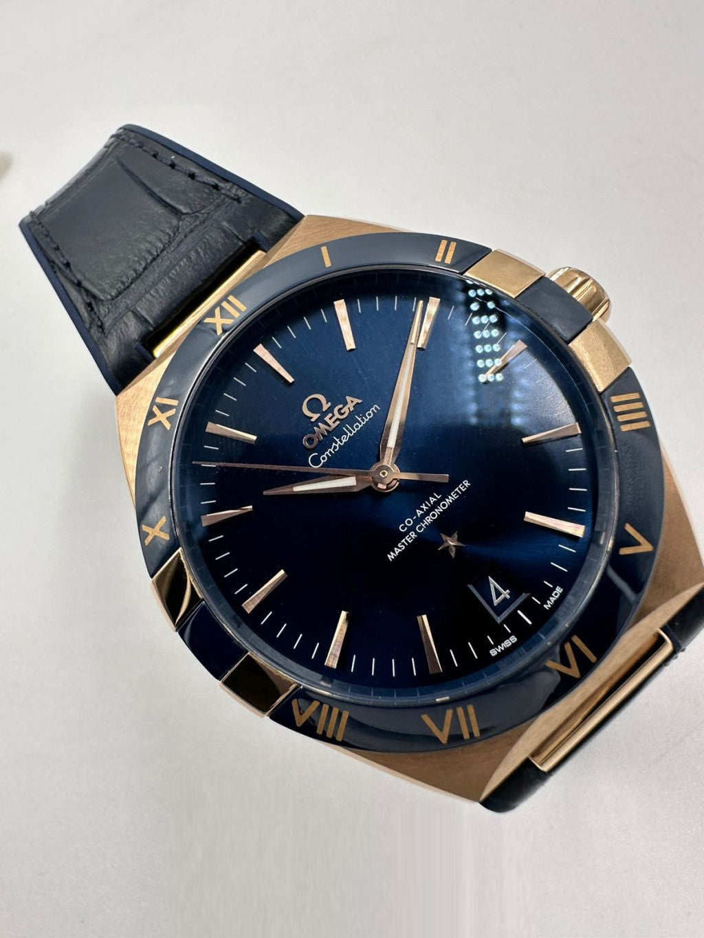 Omega Constellation 41 Mm, Steel & Gold, Leather Strap Watch