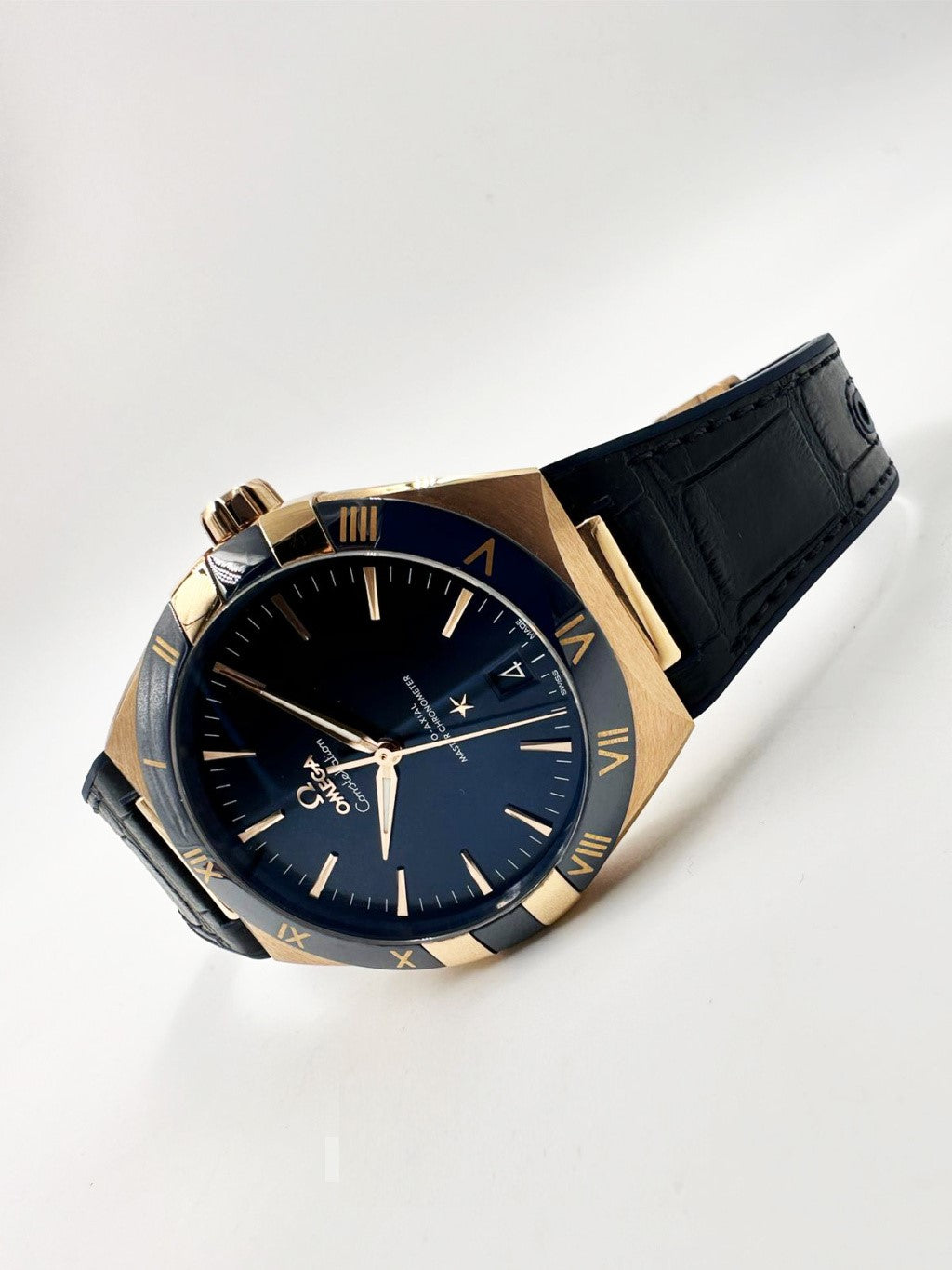 Omega Constellation 41 Mm, Steel & Gold, Leather Strap Watch