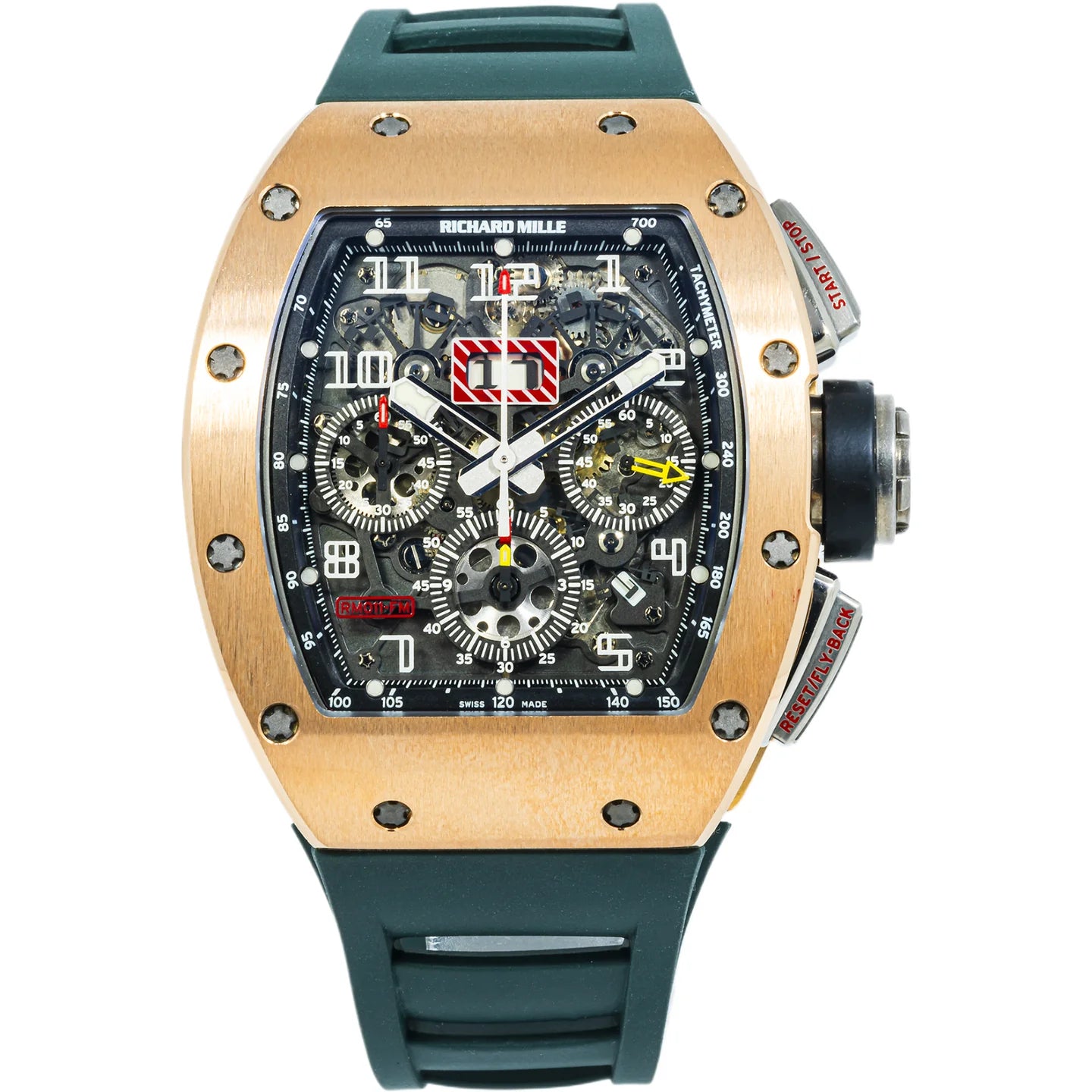 Richard Mille RM 011 – Felipe Massa Rose Gold Automatic , green strap