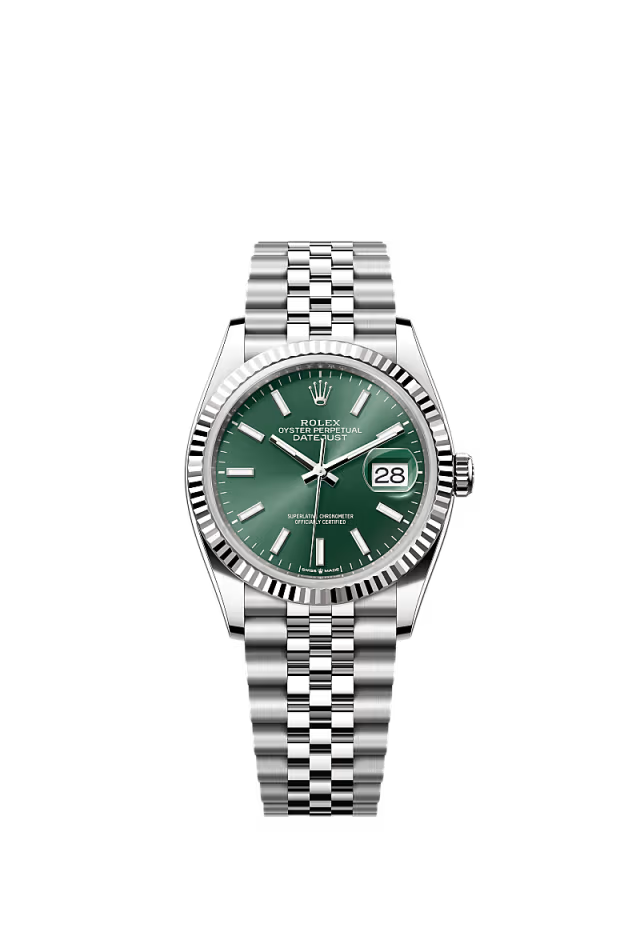 Rolex Datejust 36 – Silver Dial Classic Watch in Oystersteel & White Gold